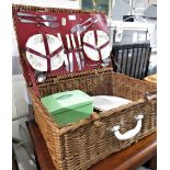 SIRAM VINTAGE PICNIC HAMPER WITH PART CONTENTS