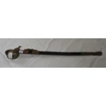 NAVAL OFFICER'S SWORD IN SCABBARD