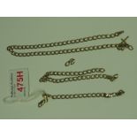 THREE BROKEN LENGTHS OF A YELLOW METAL NECK CHAIN, ONE SECTION STAMPED 9KT ITALY AND IMPORT MARKS