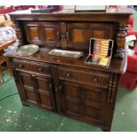 ERCOL OLD COLONIAL DARK ELM COURT CUPBOARD