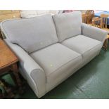 ALSTONS 'PADSTOW' GREY UPHOLSTERED LARGE TWO SEATER SOFA (APPROXIMATELY THREE YEARS OLD)
