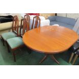 PARKER KNOLL DINING TABLE AND FOUR CHAIRS WITH UPHOLSTERED SEATS