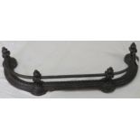 Victorian Coalbrookdale cast iron fender with rail, marked NO 190 CBDALE CO 316, width 108cm,