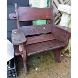 PEGGED WOODEN GARDEN ARMCHAIR