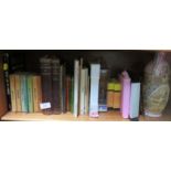 SHELF OF BOOKS INCLUDING OBSERVER'S TITLES, TOGETHER WITH NESTING DOLL AND OTHER ITEMS