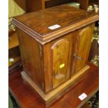 MAHOGANY COLLECTOR'S CABINET, TWO DOORS ENCLOSING THREE DRAWERS WITH FLUSH BRASS HANDLES, HEIGHT