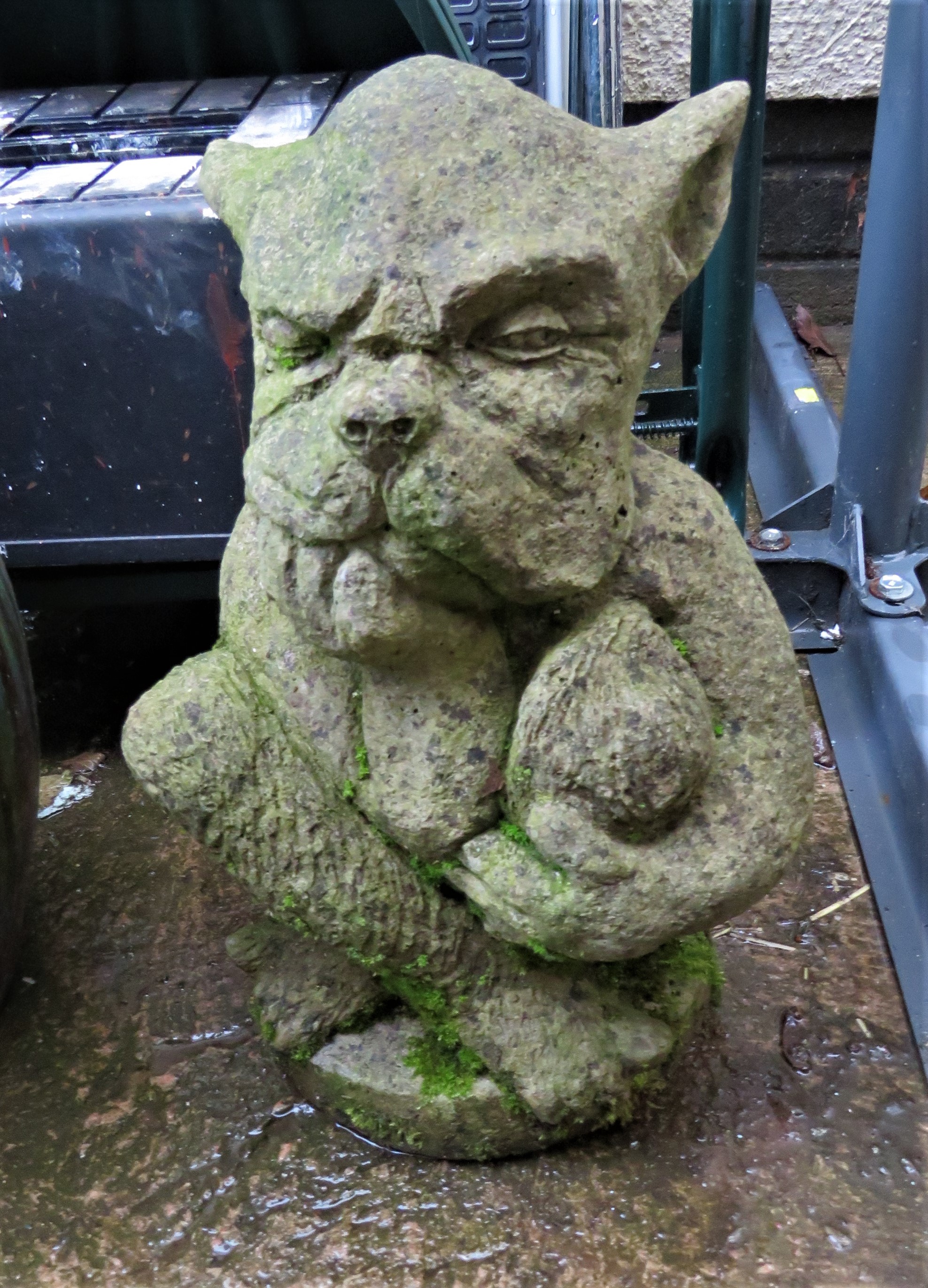 COMPOSITE STONE SEATED GARGOYLE