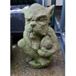 COMPOSITE STONE SEATED GARGOYLE