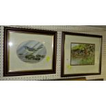 TWO FRAMED AND GLAZED WATERCOLOURS BY ELEANOR LUDGATE - OTTER AND GREY WAGTAIL