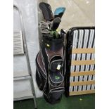 DUNLOP FIBRE GOLF BAG WITH CONTENTS OF ASSORTED CLUBS