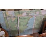 SIX FRAMED SOUTH WEST COASTAL CHARTS INCLUDING RIVER DART