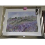 FRAMED AND MOUNTED LANDSCAPE WATERCOLOUR 'A SECRET PLACE', SIGNED SUE FENTON