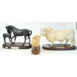 Royal Doulton Connoisseur Charolais Bull(seconds) similar Black Beauty and Foal together with