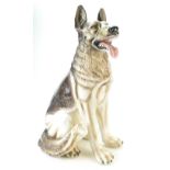 Very large Italian ceramic figure of Alsatian dog