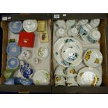 A mixed collection of ceramic items to include Queen Anne pottery part tea set boxed spode boxes,