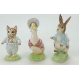 John Beswick Beatrix Potter figure Peter Rabbit, Tom Kitten and Jemima Puddleduck,
