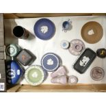 A collection of Multi coloured Wedgwood items including Sage Green, Lilac,