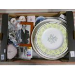 Tray containing Mario Lanza memorabilia, Wedgwood, Carlton,