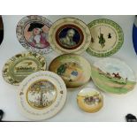 A collection of Royal Doulton series ware including Izzac Walton fisherman, Embossed Dickens,