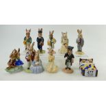 Royal Doulton Bunnykins Sleeptime DB15, Bride Db101, Father Mother & Victoria DB68,