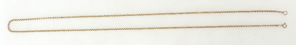 Gold coloured metal belcher link chain 80cm long, 14g.