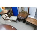 A small collection of furniture to include 20th Century oak barley twist side table,