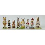 Royal Doulton Bunnykins figures At Easter Parade, Astro, Jack & Jill(seconds), Happy Birthday,