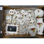 A collection of Royal Albert Old Country Rose items including vases, picture frames, ginger jars,