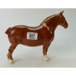 Beswick chestnut model of Suffolk Punch 1359 (one ear restored)