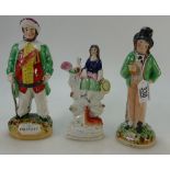 FALSTAFF, Staffordshire figure titled WATER and lady with animals, 20 - 24cm.