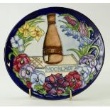 Moorcroft centennial plate 1897-1997 decorated with the bottle kiln and factory,