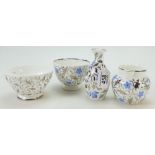 A collection of Wedgwood small items each decorated with silver lustre decorations of swirling blue