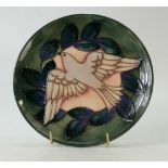 Moorcroft 1993 year plate decorated in the dove design,