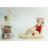 Royal Doulton Advertising figure Coca Cola Bathing Belle MCL14 & Sunbather MCL16 both boxed with