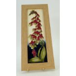 Moorcroft Framed Plaque decorated with Foxgloves