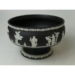 Wedgwood black jasperware footed egg bowl,