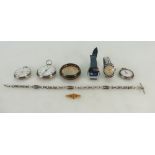 A group of watches including pocket watches, wrist watches and jewellery,