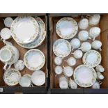 A large collection of Duchess china greensleeves patterned dinnerware (2 trays)