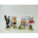 A collection of Beswick Footballing Felines - Ltd Edition to include, Mee - Ouch - No 544,