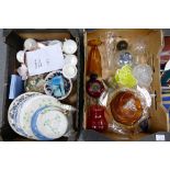 A mixed collection of items to include glassware and ceramics (2 trays)