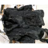 Korean made ladies black fur jacket approx size 10