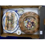 A collection of pottery to include Beswick plaque Shakesphere"as you like it",