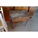 Early oak single drawer side table