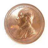 Ecclesiastical large copper medallion Leopold Wiener