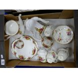 A mixed collection of Royal Albert Old Country rose items together with Royal Doulton Gleneagles