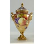 Coalport Signed Hand Painted Pedestal Urn & Cover by Richard Budd