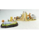 Boxed Royal Doulton Winnie The Pooh bookends WP55 & WP56 together with Limited edition piece
