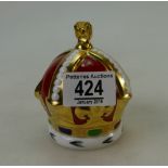 Royal Crown Derby paperweight Queen Mother 100th Birthday Orb , gold stopper, limited edition,