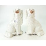 Pair of white Staffordshire Type Spaniels (2)