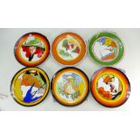 Set of Six Wedgwood Ltd Edition Plates - Living Landscapes of Clarice Cliff (with certificates)